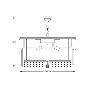 Zuma Line - Lustr na řetězu 16xE14/40W/230V pr. 60 cm zlatá