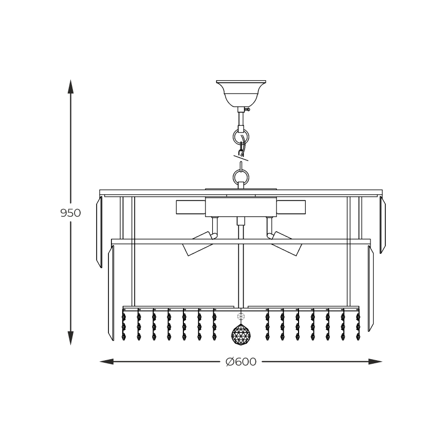 Zuma Line - Lustr na řetězu 16xE14/40W/230V pr. 60 cm zlatá