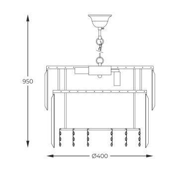 Zuma Line - Lustr na řetězu 8xE14/40W/230V pr. 40 cm zlatá