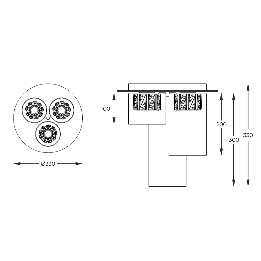 Zuma Line - LED Křišťálový přisazený lustr 3xLED/5W/230V mosaz