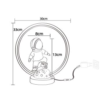 Zuma Line - LED Dětská stolní lampa LED/4W/230V astronaut/pryskyřice