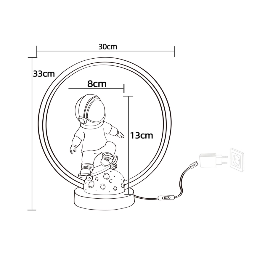 Zuma Line - LED Dětská stolní lampa LED/4W/230V astronaut/pryskyřice