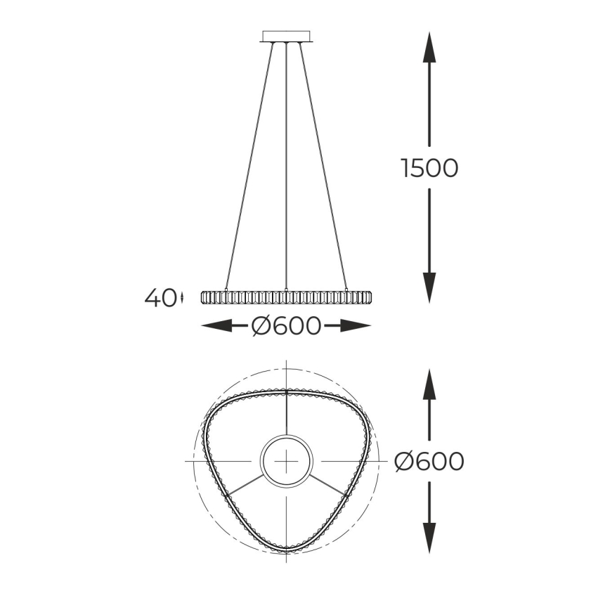 Zuma Line - LED Stmívatelný křišťálový lustr na lanku LED/25W/230V 2700-6000K + dálkové ovládání