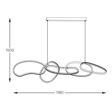 Zuma Line - LED Stmívatelný lustr na lanku LED/56W/230V zlatá