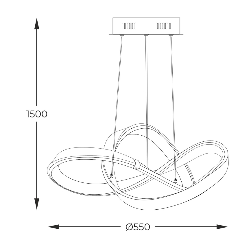 Zuma Line - LED Stmívatelný lustr na lanku LED/44W/230V černá/zlatá