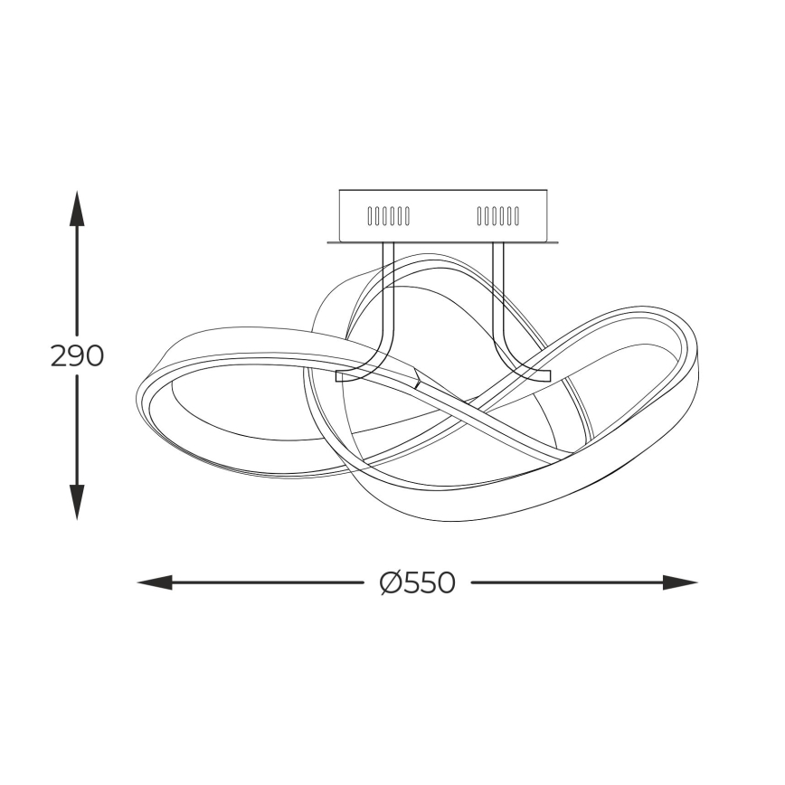 Zuma Line - LED Stmívatelný přisazený lustr LED/44W/230V černá/zlatá