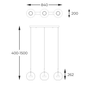 Zuma Line - LED Lustr na lanku 3xLED/5W/230V zlatá