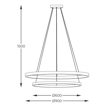 Zuma Line - LED Lustr na lanku LED/72W/230V 3000/4000/6000K pr. 90 cm černá