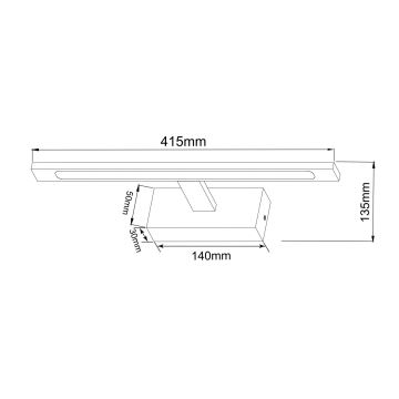 Zuma Line - LED Koupelnové osvětlení zrcadla LED/12W/230V 41 cm IP44 černá