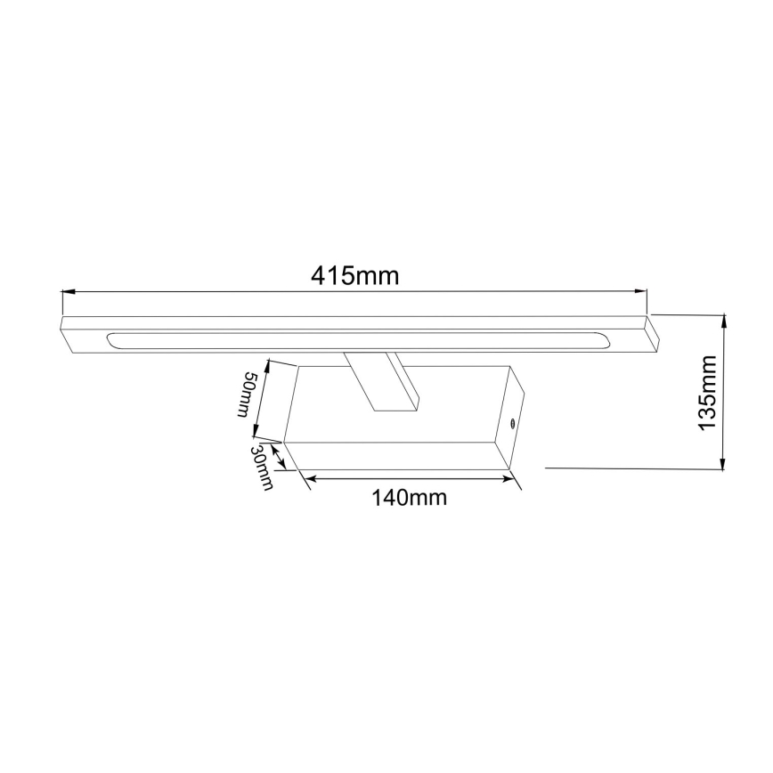 Zuma Line - LED Koupelnové osvětlení zrcadla LED/12W/230V 41 cm IP44 černá