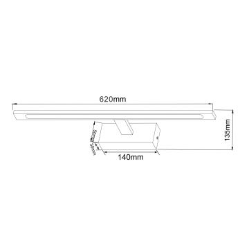 Zuma Line - LED Koupelnové osvětlení zrcadla LED/20W/230V 62 cm IP44 zlatá